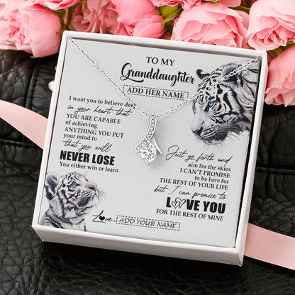 Personalized To My Granddaughter Necklace From Grandma Grandpa You Will Never Lose White Tiger Granddaughter Birthday Gifts Christmas Gift Box Message Card