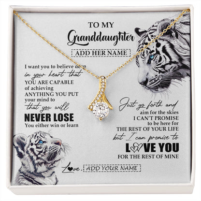 Personalized To My Granddaughter Necklace From Grandma Grandpa You Will Never Lose White Tiger Granddaughter Birthday Gifts Christmas Gift Box Message Card