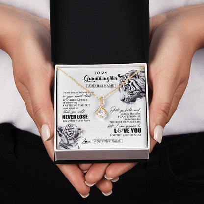 Personalized To My Granddaughter Necklace From Grandma Grandpa You Will Never Lose White Tiger Granddaughter Birthday Gifts Christmas Gift Box Message Card