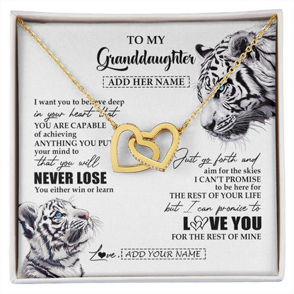 Personalized To My Granddaughter Necklace From Grandma Grandpa You Will Never Lose White Tiger Granddaughter Birthday Gifts Christmas Gift Box Message Card