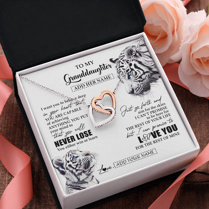 Personalized To My Granddaughter Necklace From Grandma Grandpa You Will Never Lose White Tiger Granddaughter Birthday Gifts Christmas Gift Box Message Card