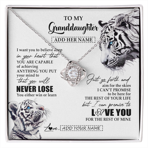 Personalized To My Granddaughter Necklace From Grandma Grandpa You Will Never Lose White Tiger Granddaughter Birthday Gifts Christmas Gift Box Message Card