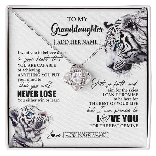 Personalized To My Granddaughter Necklace From Grandma Grandpa You Will Never Lose White Tiger Granddaughter Birthday Gifts Christmas Gift Box Message Card