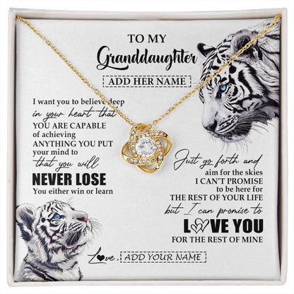 Personalized To My Granddaughter Necklace From Grandma Grandpa You Will Never Lose White Tiger Granddaughter Birthday Gifts Christmas Gift Box Message Card