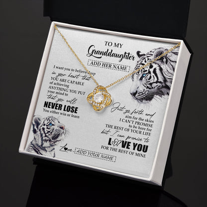 Personalized To My Granddaughter Necklace From Grandma Grandpa You Will Never Lose White Tiger Granddaughter Birthday Gifts Christmas Gift Box Message Card