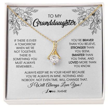 Personalized To My Granddaughter Necklace From Grandma Grandpa You're Braver Stronger Smarter Granddaughter Birthday Customized Jewelry Gift Box Message Card