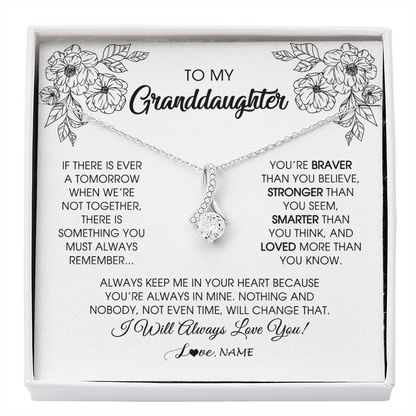 Personalized To My Granddaughter Necklace From Grandma Grandpa You're Braver Stronger Smarter Granddaughter Birthday Customized Jewelry Gift Box Message Card