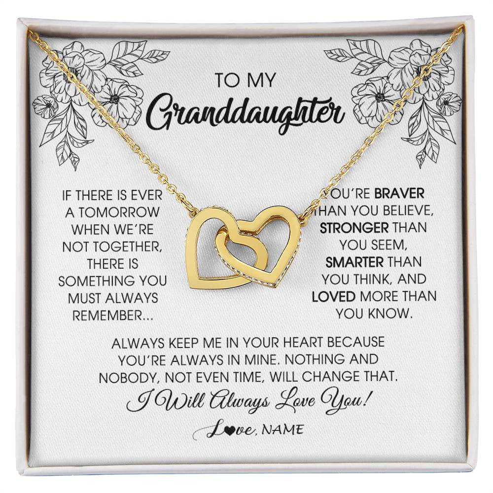 Personalized To My Granddaughter Necklace From Grandma Grandpa You're Braver Stronger Smarter Granddaughter Birthday Customized Jewelry Gift Box Message Card