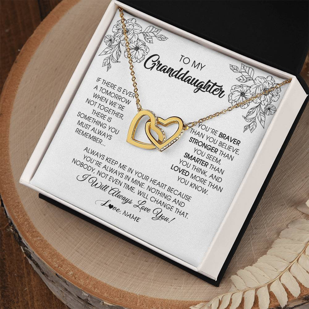 Personalized To My Granddaughter Necklace From Grandma Grandpa You're Braver Stronger Smarter Granddaughter Birthday Customized Jewelry Gift Box Message Card