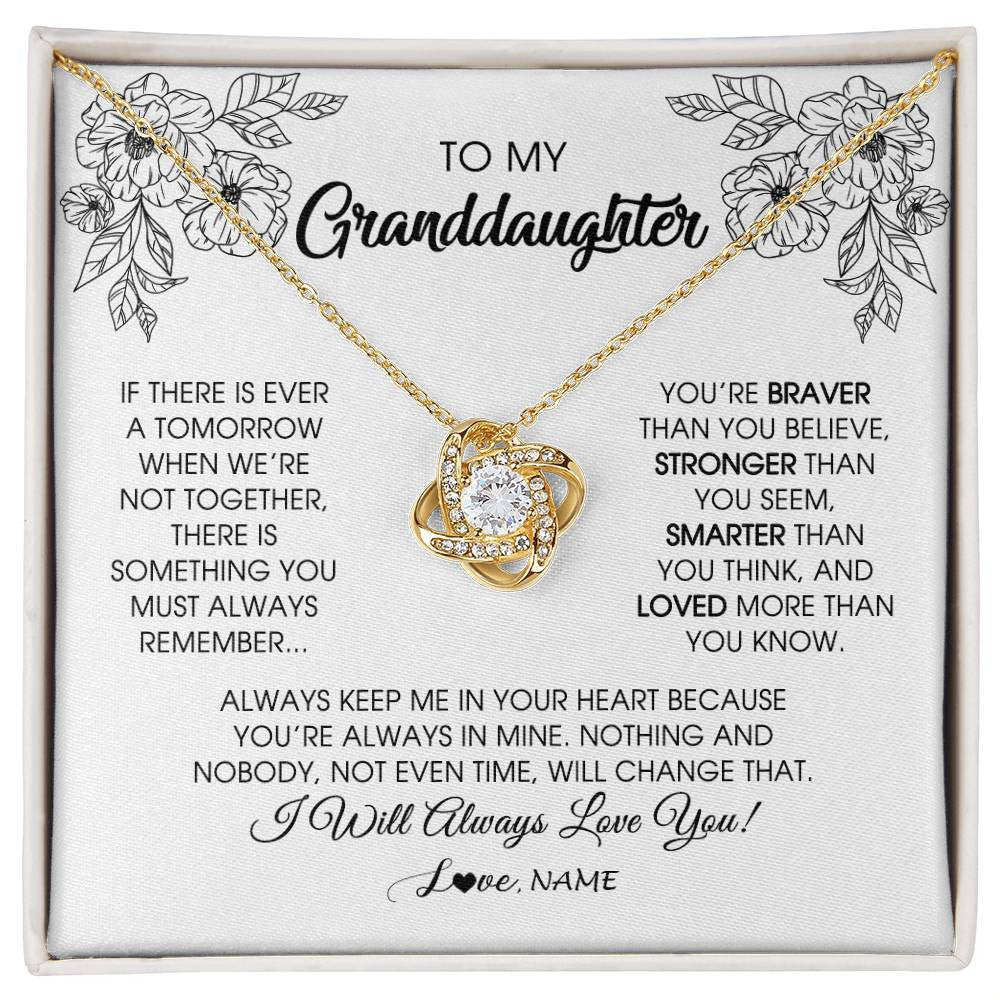 Personalized To My Granddaughter Necklace From Grandma Grandpa You're Braver Stronger Smarter Granddaughter Birthday Customized Jewelry Gift Box Message Card