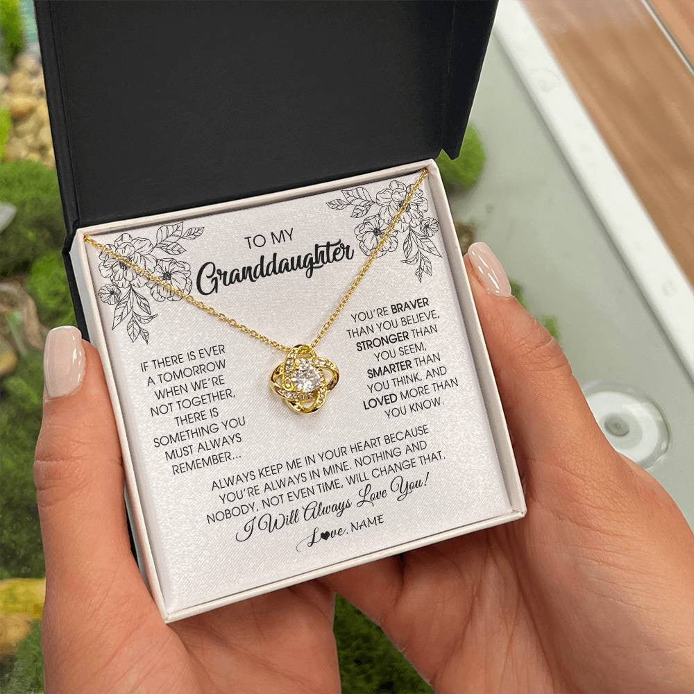 Personalized To My Granddaughter Necklace From Grandma Grandpa You're Braver Stronger Smarter Granddaughter Birthday Customized Jewelry Gift Box Message Card