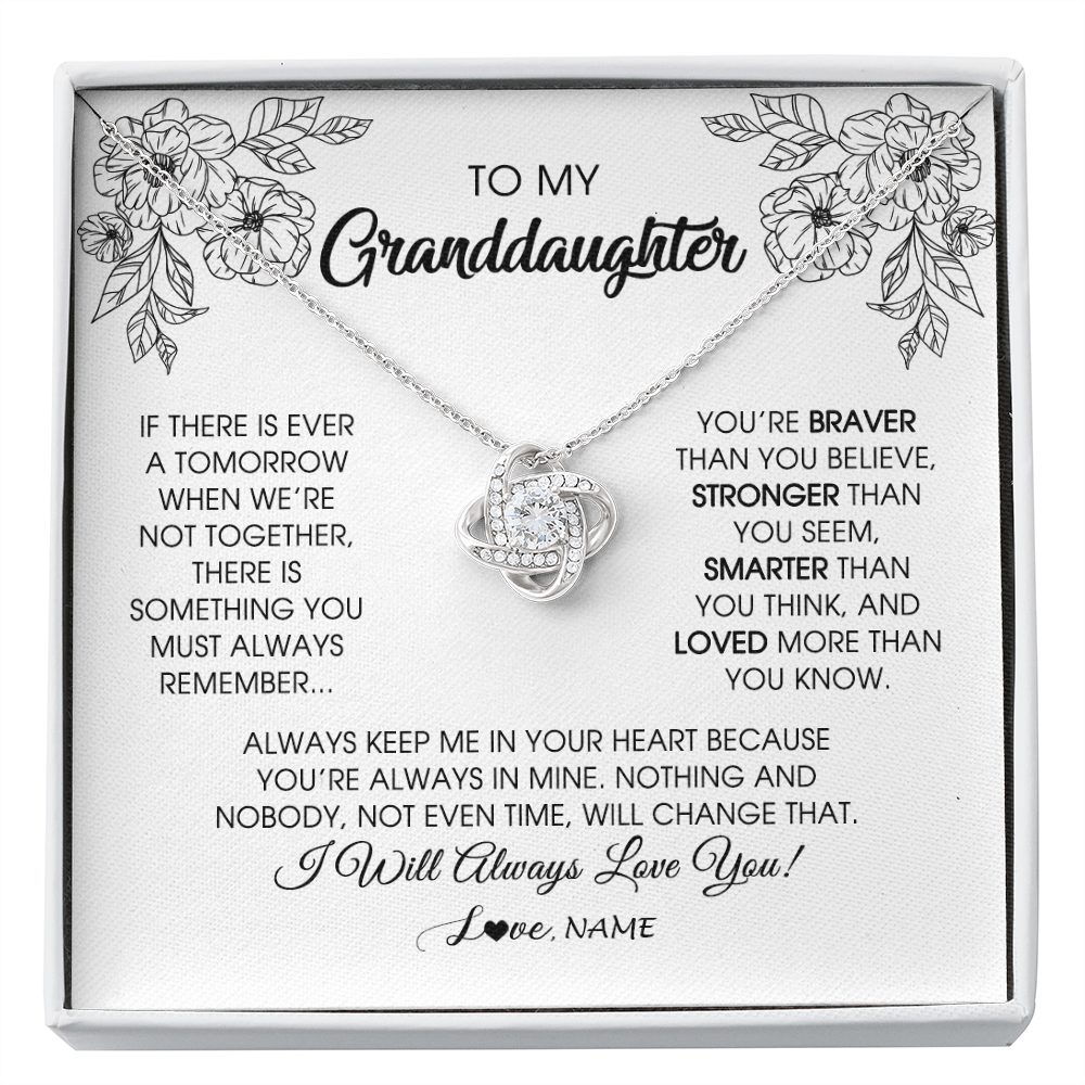 Personalized To My Granddaughter Necklace From Grandma Grandpa You're Braver Stronger Smarter Granddaughter Birthday Customized Jewelry Gift Box Message Card