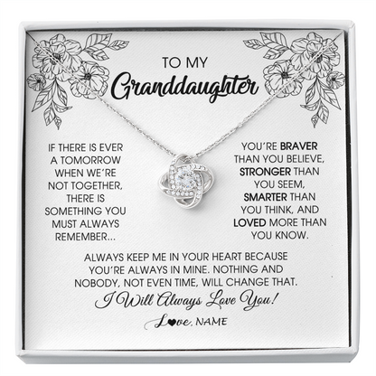 Personalized To My Granddaughter Necklace From Grandma Grandpa You're Braver Stronger Smarter Granddaughter Birthday Customized Jewelry Gift Box Message Card