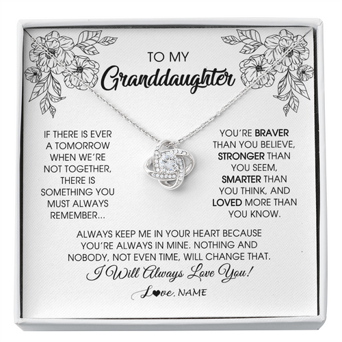 Personalized To My Granddaughter Necklace From Grandma Grandpa You're Braver Stronger Smarter Granddaughter Birthday Customized Jewelry Gift Box Message Card