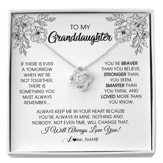 Personalized To My Granddaughter Necklace From Grandma Grandpa You're Braver Stronger Smarter Granddaughter Birthday Customized Jewelry Gift Box Message Card