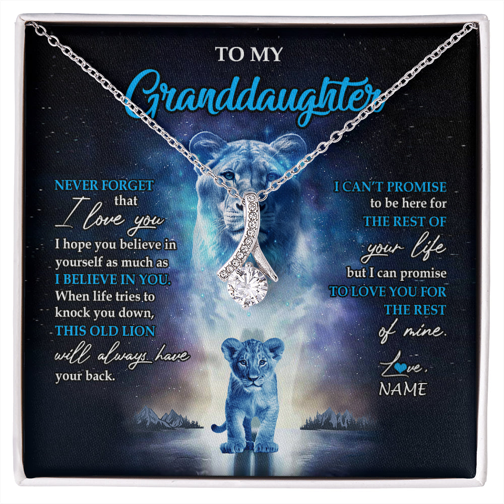 Personalized To My Granddaughter Necklace From Grandma Granny Never Forget I Love You Lion Granddaughter Jewelry Birthday Christmas Customized Message Card