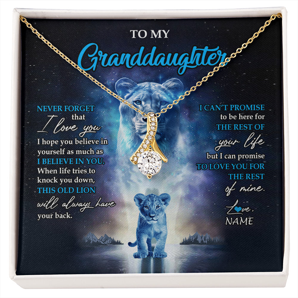 Personalized To My Granddaughter Necklace From Grandma Granny Never Forget I Love You Lion Granddaughter Jewelry Birthday Christmas Customized Message Card