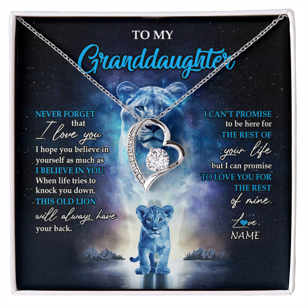 Personalized To My Granddaughter Necklace From Grandma Granny Never Forget I Love You Lion Granddaughter Jewelry Birthday Christmas Customized Message Card