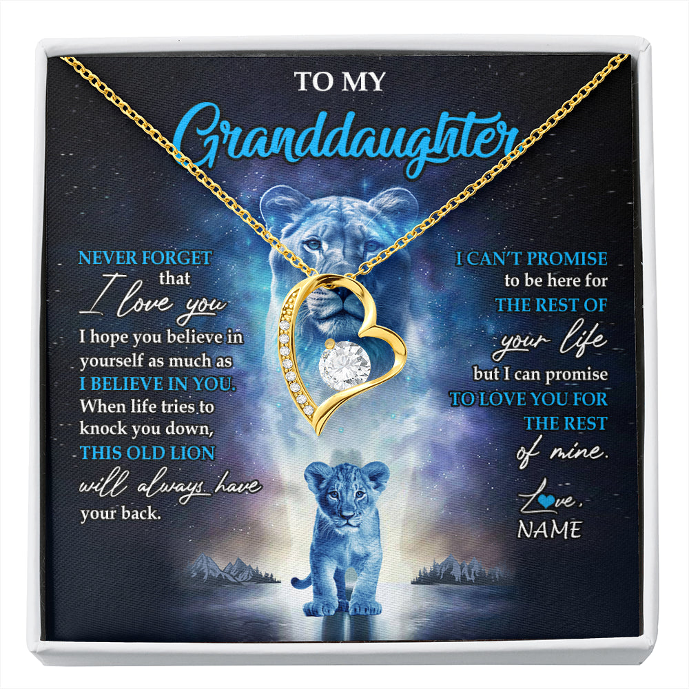 Personalized To My Granddaughter Necklace From Grandma Granny Never Forget I Love You Lion Granddaughter Jewelry Birthday Christmas Customized Message Card