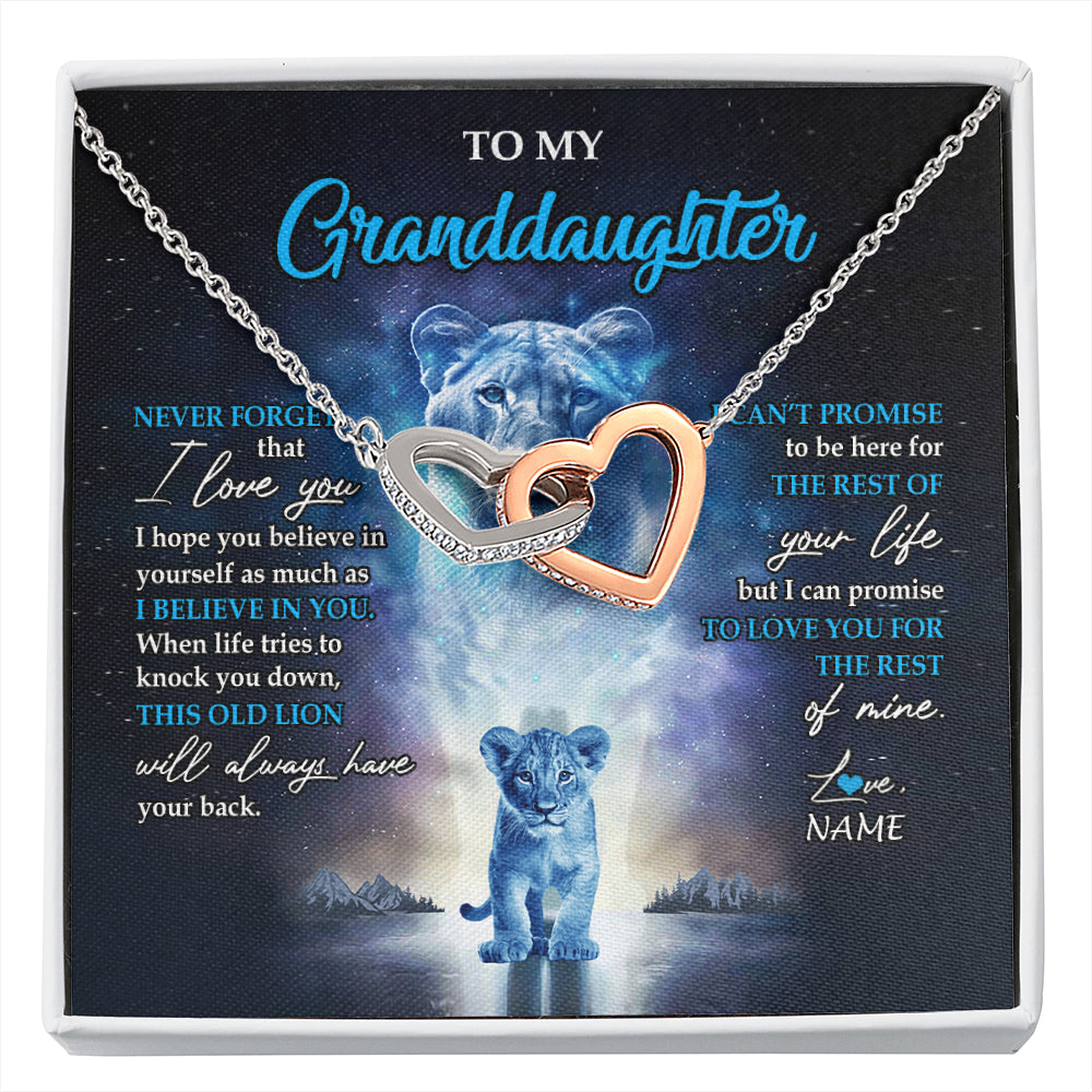 Personalized To My Granddaughter Necklace From Grandma Granny Never Forget I Love You Lion Granddaughter Jewelry Birthday Christmas Customized Message Card