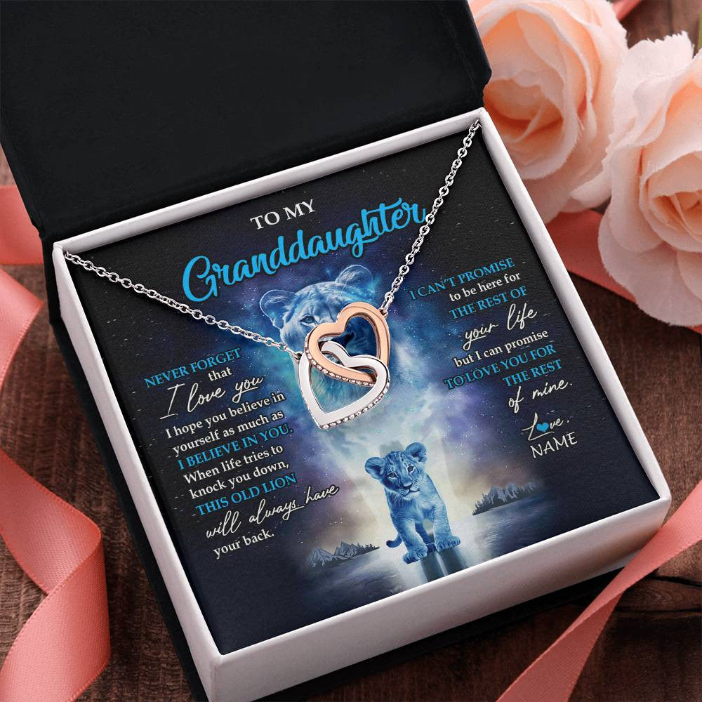 Personalized To My Granddaughter Necklace From Grandma Granny Never Forget I Love You Lion Granddaughter Jewelry Birthday Christmas Customized Message Card