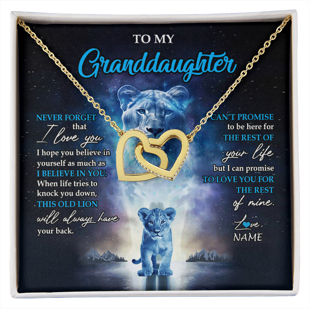 Personalized To My Granddaughter Necklace From Grandma Granny Never Forget I Love You Lion Granddaughter Jewelry Birthday Christmas Customized Message Card