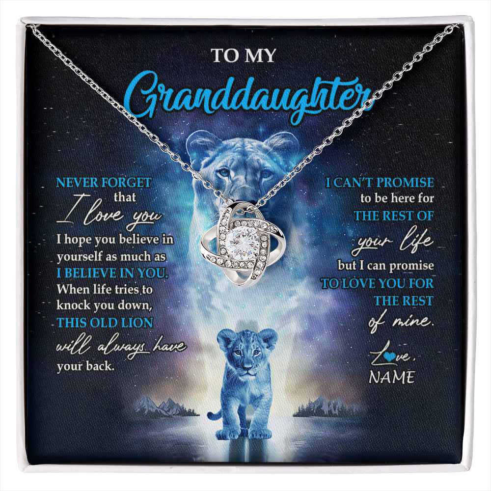 Personalized To My Granddaughter Necklace From Grandma Granny Never Forget I Love You Lion Granddaughter Jewelry Birthday Christmas Customized Message Card