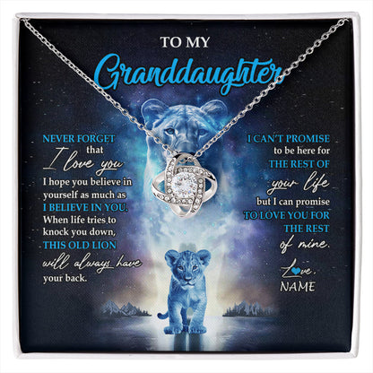 Personalized To My Granddaughter Necklace From Grandma Granny Never Forget I Love You Lion Granddaughter Jewelry Birthday Christmas Customized Message Card