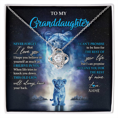 Personalized To My Granddaughter Necklace From Grandma Granny Never Forget I Love You Lion Granddaughter Jewelry Birthday Christmas Customized Message Card