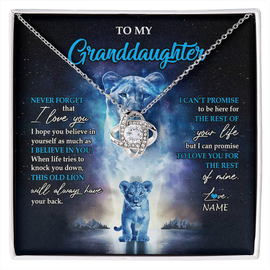 Personalized To My Granddaughter Necklace From Grandma Granny Never Forget I Love You Lion Granddaughter Jewelry Birthday Christmas Customized Message Card