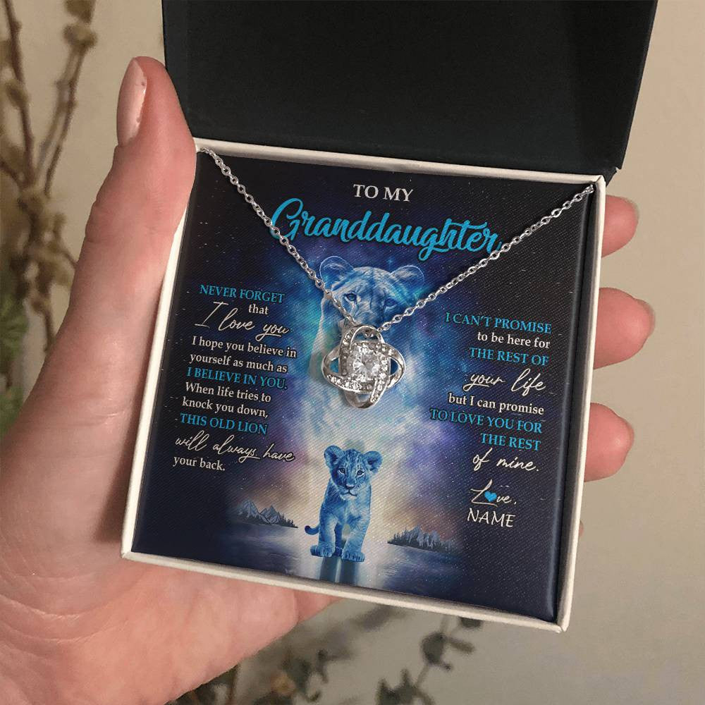 Personalized To My Granddaughter Necklace From Grandma Granny Never Forget I Love You Lion Granddaughter Jewelry Birthday Christmas Customized Message Card
