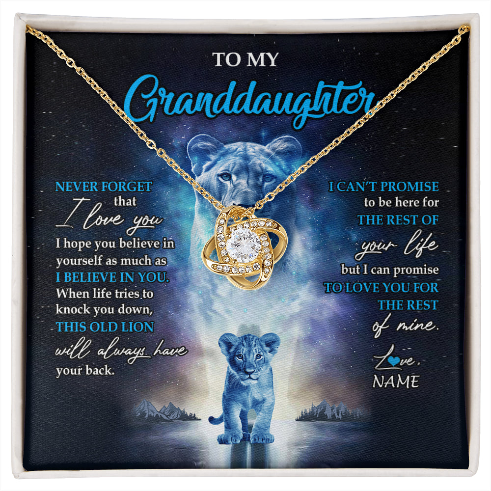 Personalized To My Granddaughter Necklace From Grandma Granny Never Forget I Love You Lion Granddaughter Jewelry Birthday Christmas Customized Message Card