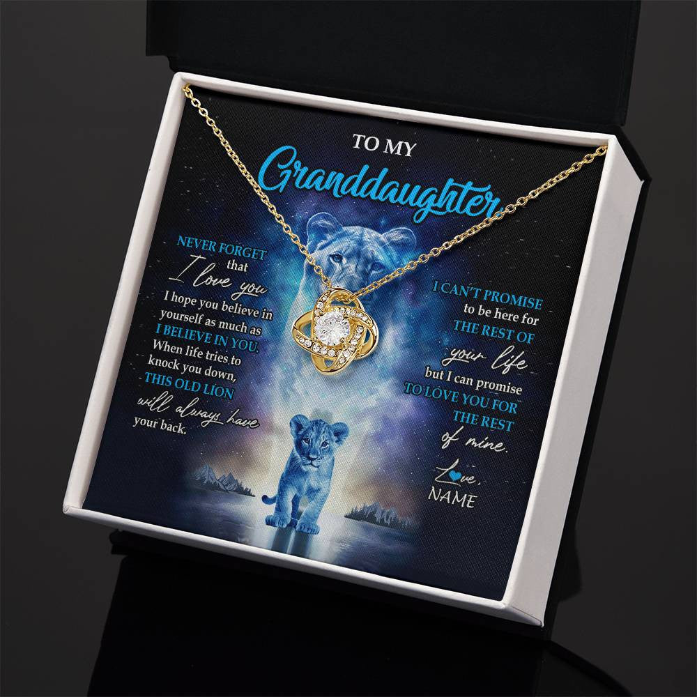 Personalized To My Granddaughter Necklace From Grandma Granny Never Forget I Love You Lion Granddaughter Jewelry Birthday Christmas Customized Message Card