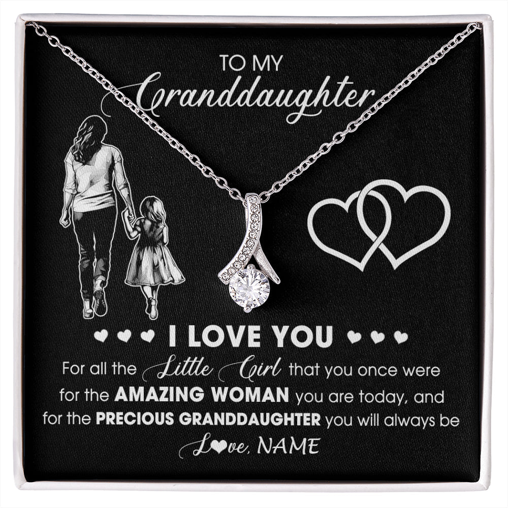 Personalized To My Granddaughter Necklace From Grandma I Love You Little Granddaughter Birthday Christmas Jewelry Customized Gift Box Message Card