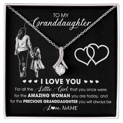Personalized To My Granddaughter Necklace From Grandma I Love You Little Granddaughter Birthday Christmas Jewelry Customized Gift Box Message Card