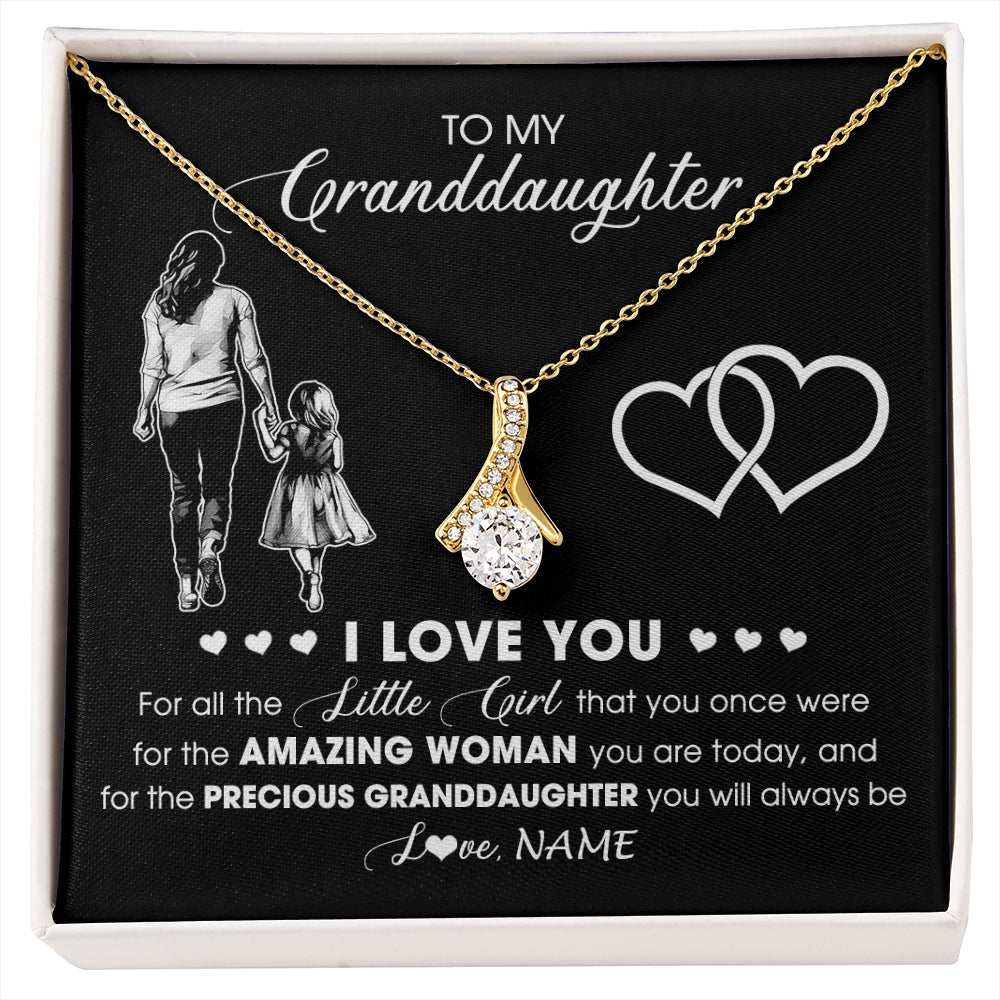 Personalized To My Granddaughter Necklace From Grandma I Love You Little Granddaughter Birthday Christmas Jewelry Customized Gift Box Message Card