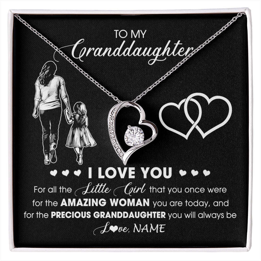 Personalized To My Granddaughter Necklace From Grandma I Love You Little Granddaughter Birthday Christmas Jewelry Customized Gift Box Message Card
