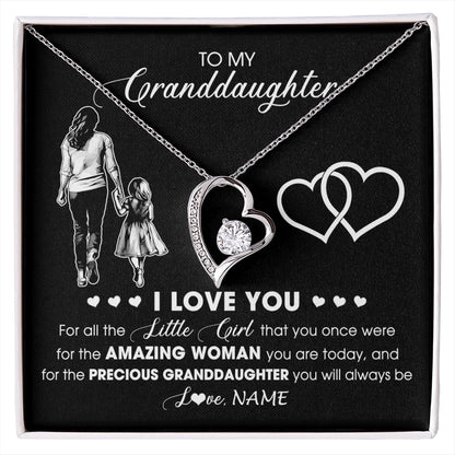 Personalized To My Granddaughter Necklace From Grandma I Love You Little Granddaughter Birthday Christmas Jewelry Customized Gift Box Message Card