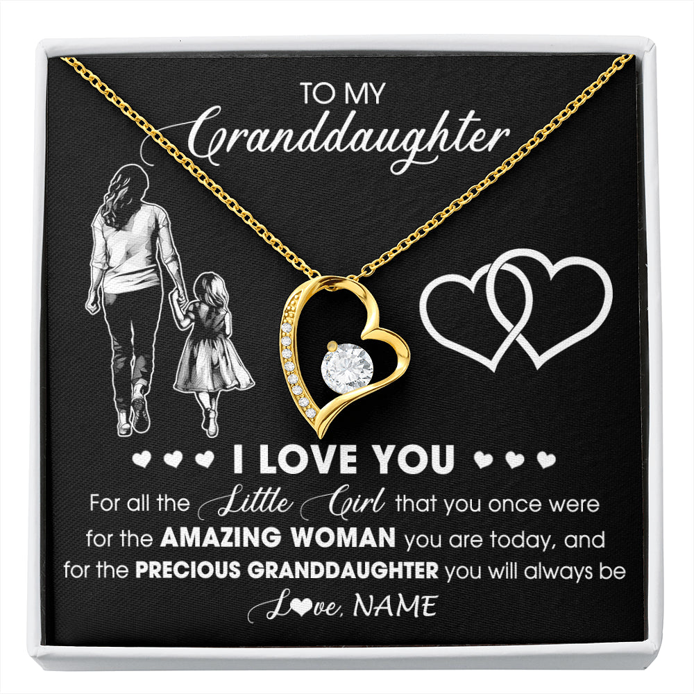 Personalized To My Granddaughter Necklace From Grandma I Love You Little Granddaughter Birthday Christmas Jewelry Customized Gift Box Message Card