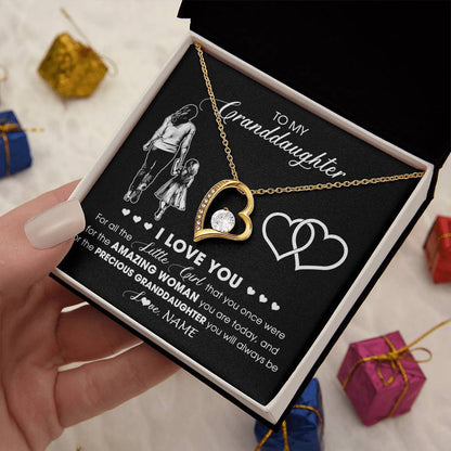 Personalized To My Granddaughter Necklace From Grandma I Love You Little Granddaughter Birthday Christmas Jewelry Customized Gift Box Message Card