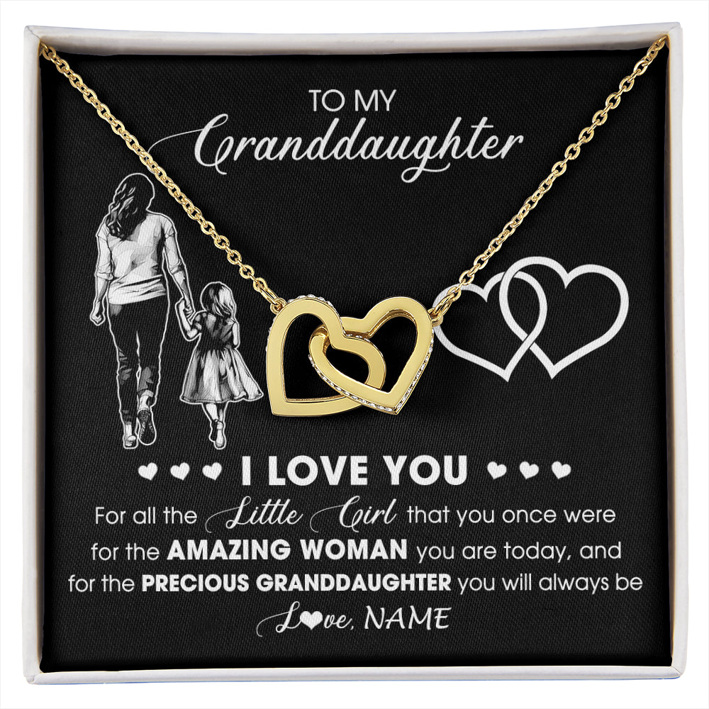 Personalized To My Granddaughter Necklace From Grandma I Love You Little Granddaughter Birthday Christmas Jewelry Customized Gift Box Message Card