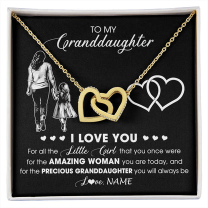 Personalized To My Granddaughter Necklace From Grandma I Love You Little Granddaughter Birthday Christmas Jewelry Customized Gift Box Message Card