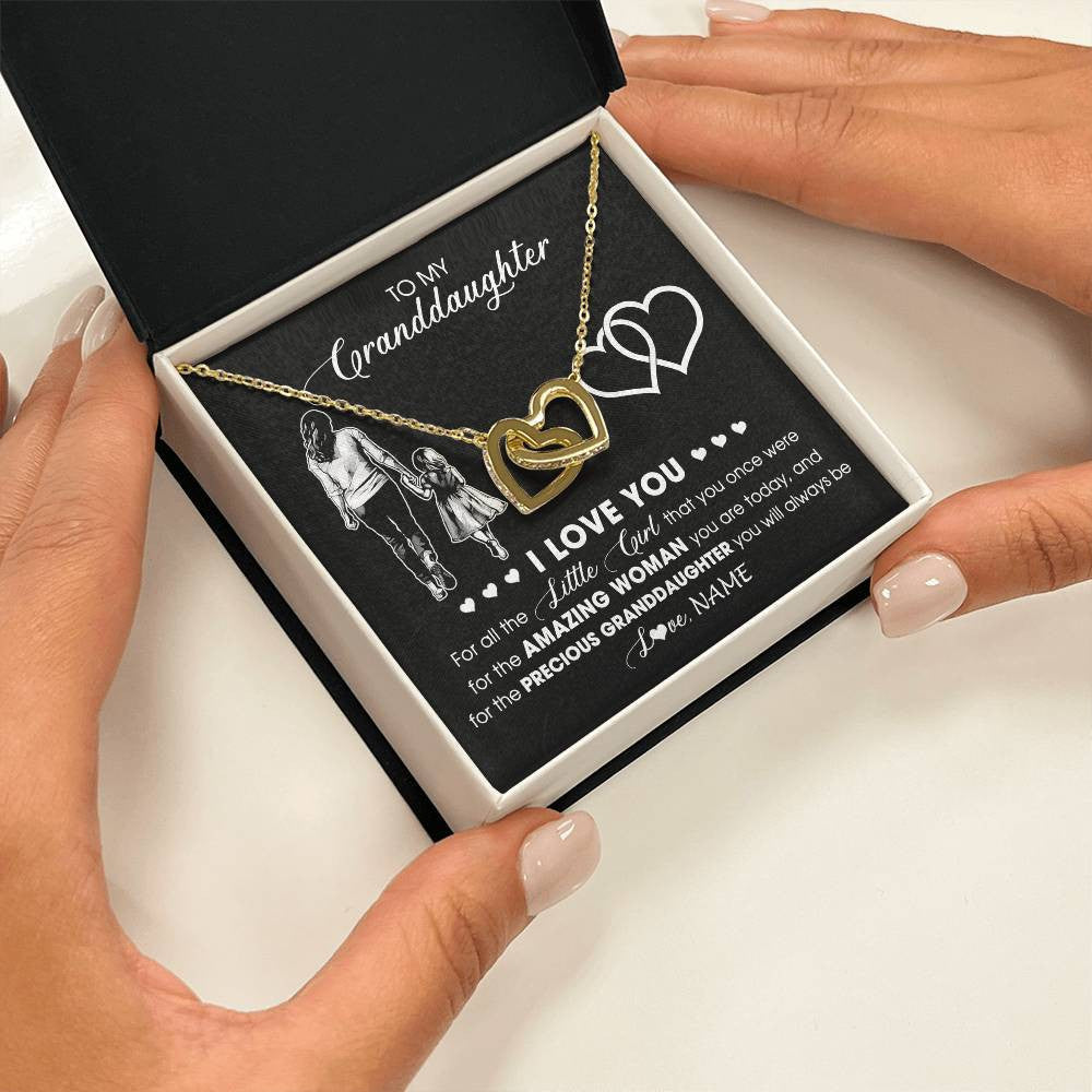 Personalized To My Granddaughter Necklace From Grandma I Love You Little Granddaughter Birthday Christmas Jewelry Customized Gift Box Message Card