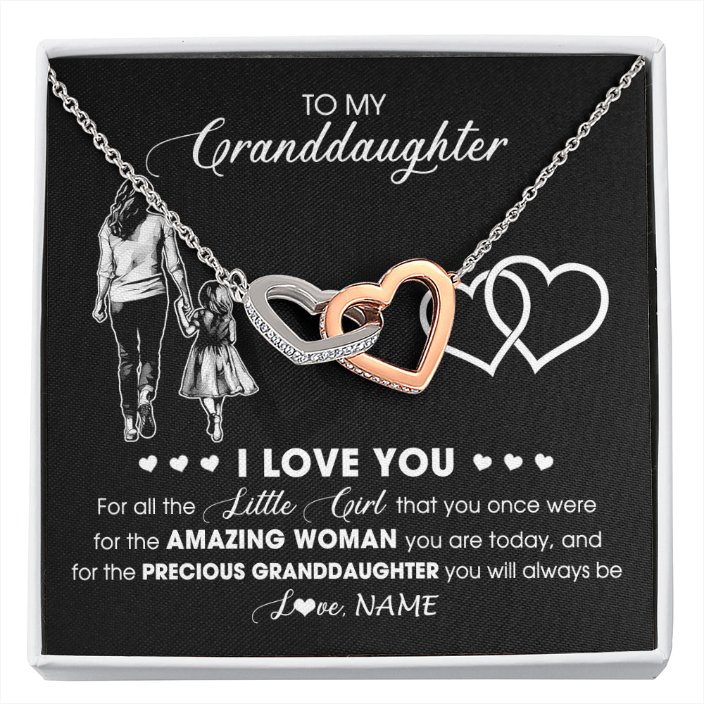 Personalized To My Granddaughter Necklace From Grandma I Love You Little Granddaughter Birthday Christmas Jewelry Customized Gift Box Message Card