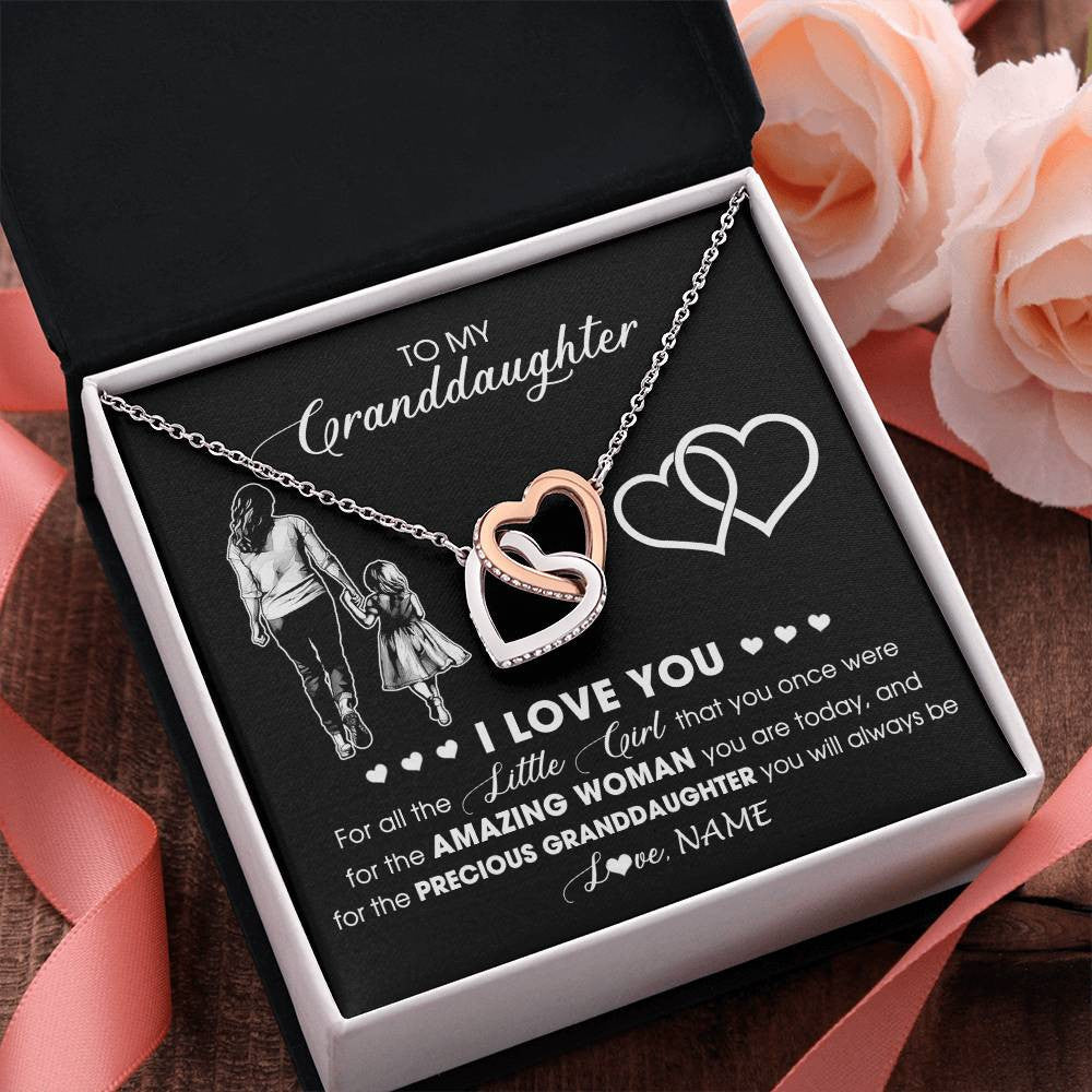 Personalized To My Granddaughter Necklace From Grandma I Love You Little Granddaughter Birthday Christmas Jewelry Customized Gift Box Message Card