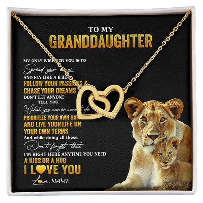 Personalized To My Granddaughter Necklace From Grandma Lion My Only Wish For You Granddaughter Birthday Christmas Customized Gift Box Message Card