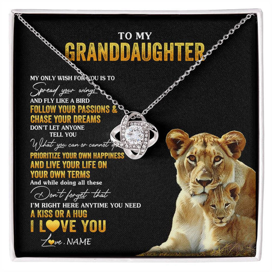 Personalized To My Granddaughter Necklace From Grandma Lion My Only Wish For You Granddaughter Birthday Christmas Customized Gift Box Message Card