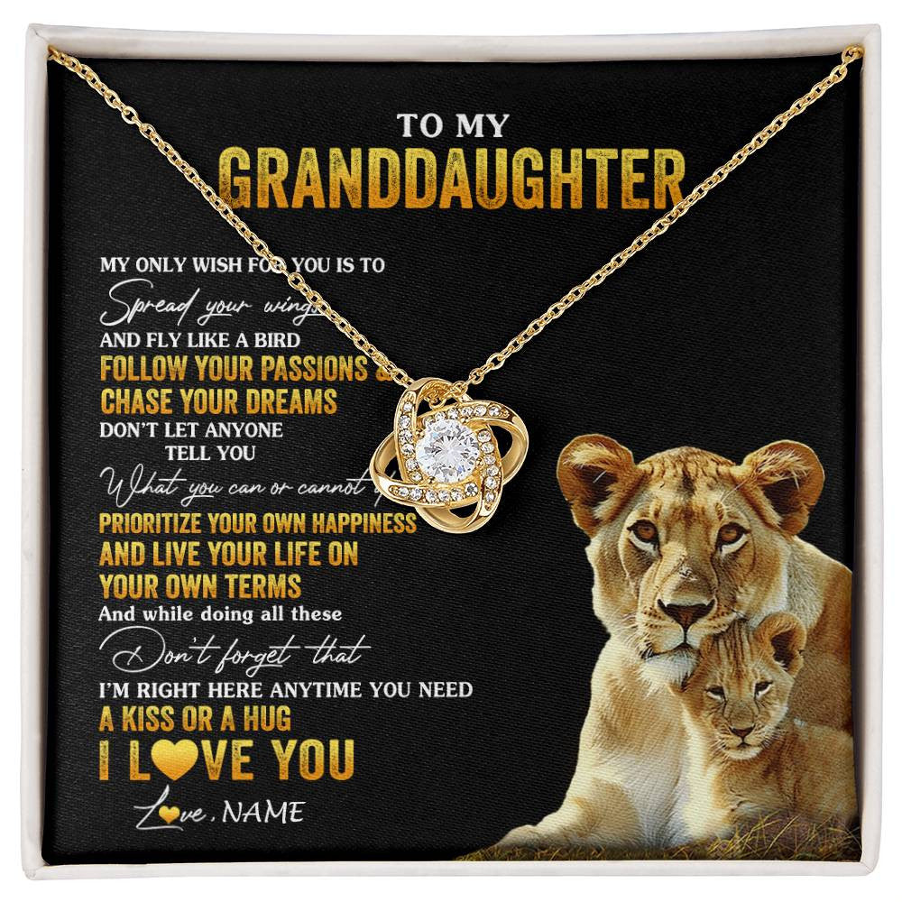 Personalized To My Granddaughter Necklace From Grandma Lion My Only Wish For You Granddaughter Birthday Christmas Customized Gift Box Message Card