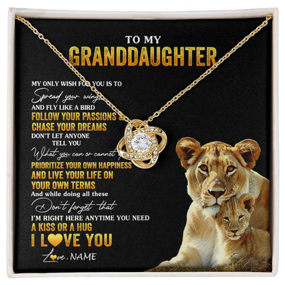Personalized To My Granddaughter Necklace From Grandma Lion My Only Wish For You Granddaughter Birthday Christmas Customized Gift Box Message Card