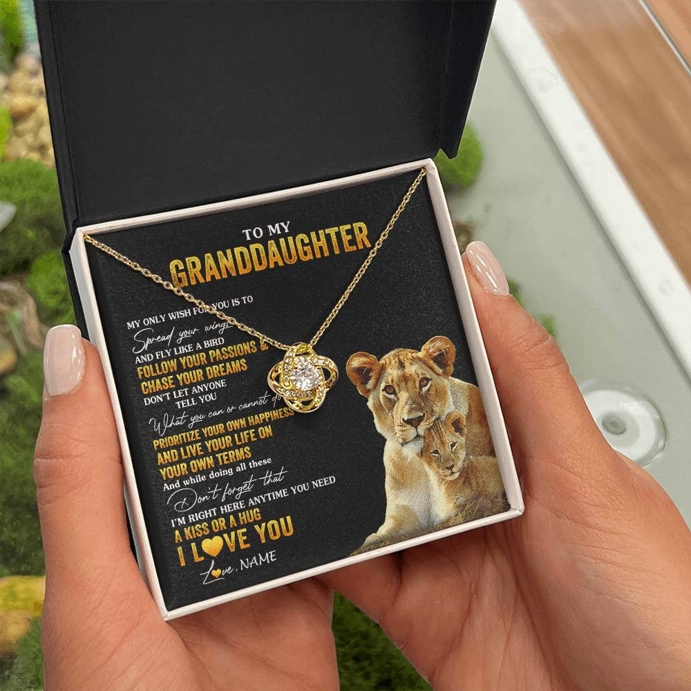 Personalized To My Granddaughter Necklace From Grandma Lion My Only Wish For You Granddaughter Birthday Christmas Customized Gift Box Message Card